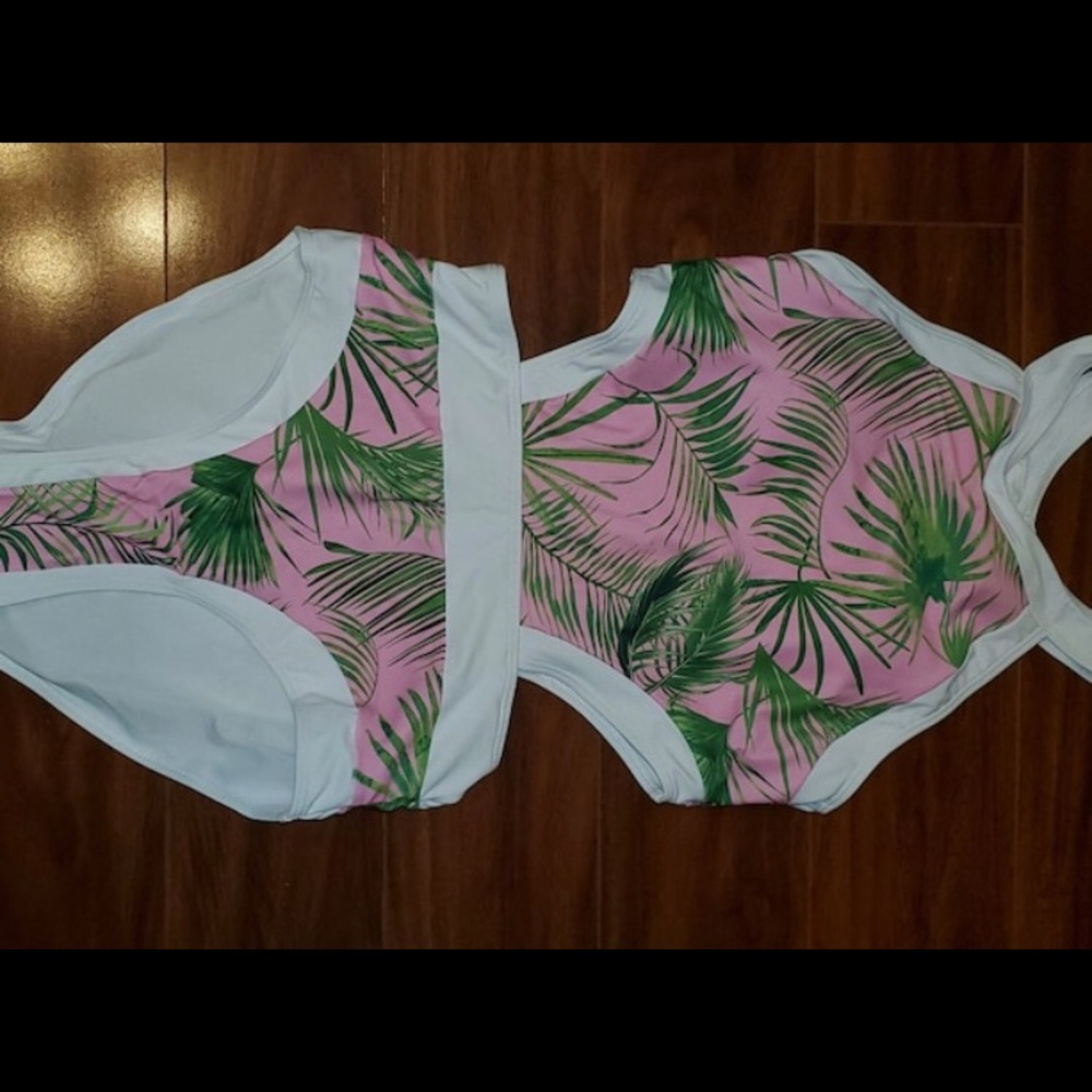 Tropical cutout onepiece Swimsuit